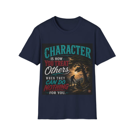 Character Is How You Treat Others T-Shirt — Inspirational Faith & Kindness Tee