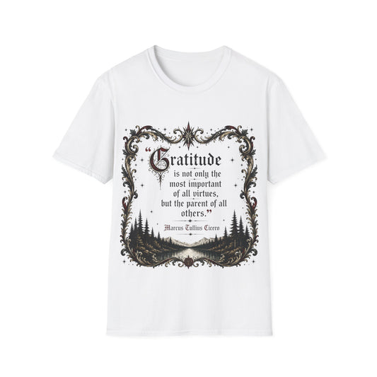 Gratitude is not only the most important of all virtues but the...— Vintage Ornate Marcus Aurelius Quote Tee