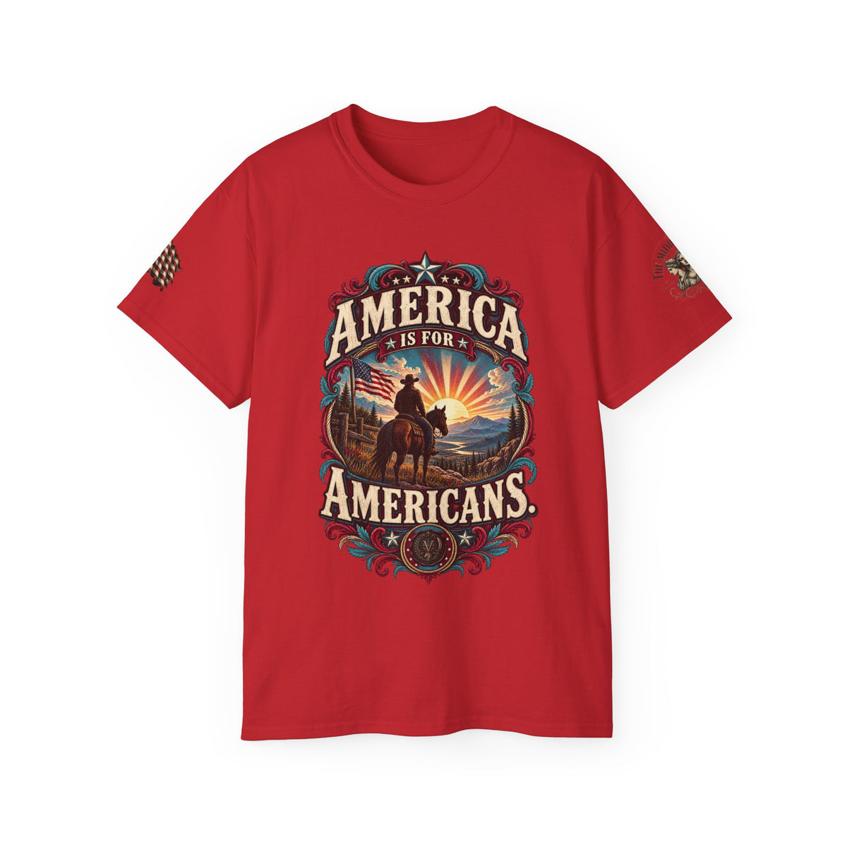 Patriotic "America Is For Americans" Tee