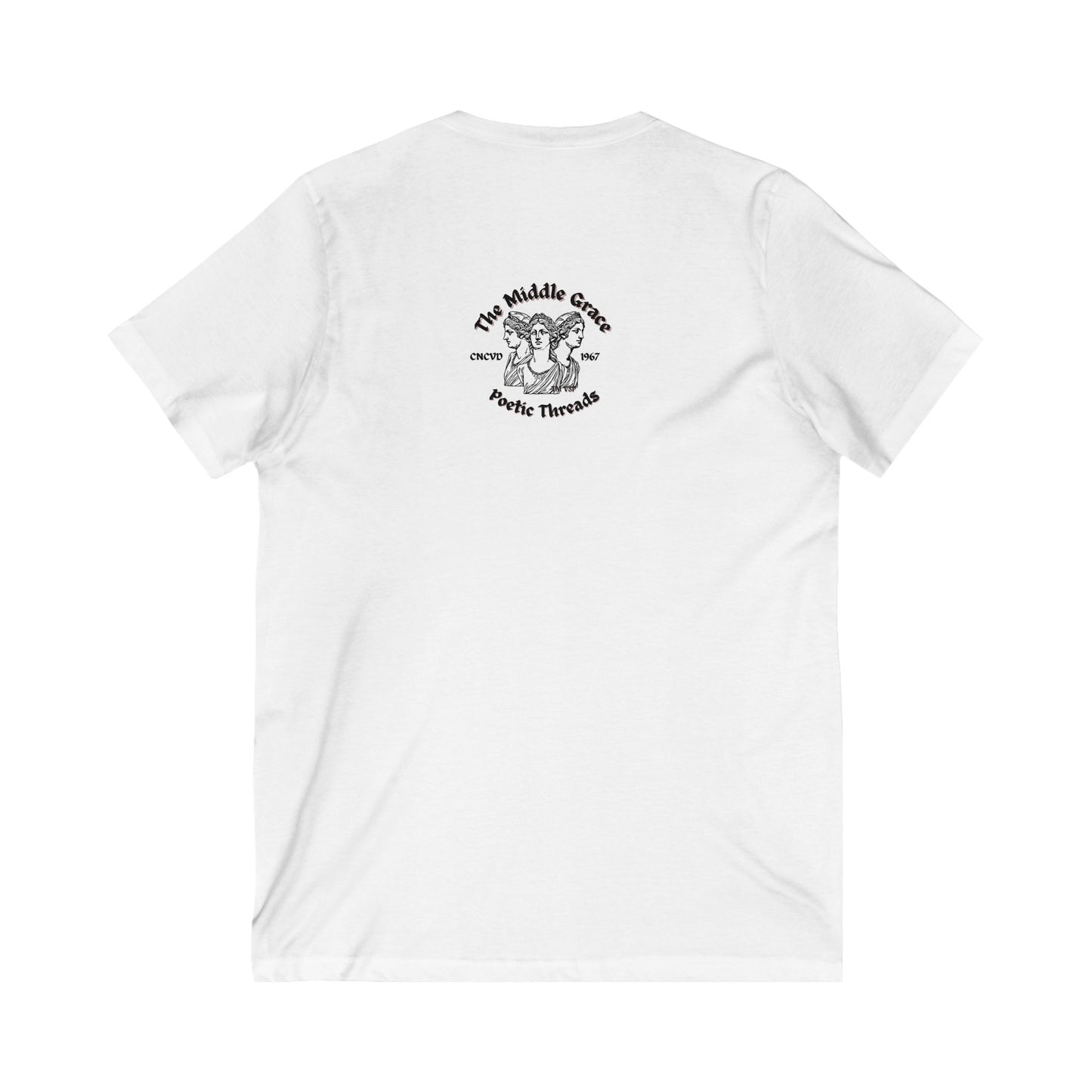 "The Welfare of Humanity....Albert Camus Quote V-Neck Cotton Tee