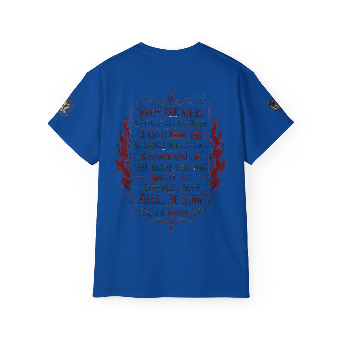 Fraud Vitiates Everything Phoenix Rising Ultra Cotton T-Shirt — Tolkien Quote "From the ashes a fire shall be woken"