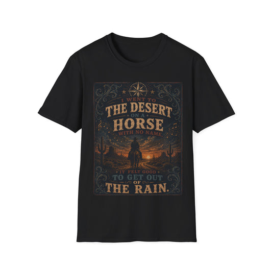 Graphic Tee – Desert Horse | Vintage Western 'Horse with No Name' 100% Cotton T-Shirt