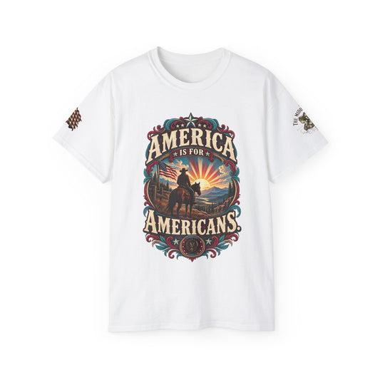 Patriotic "America Is For Americans" Tee