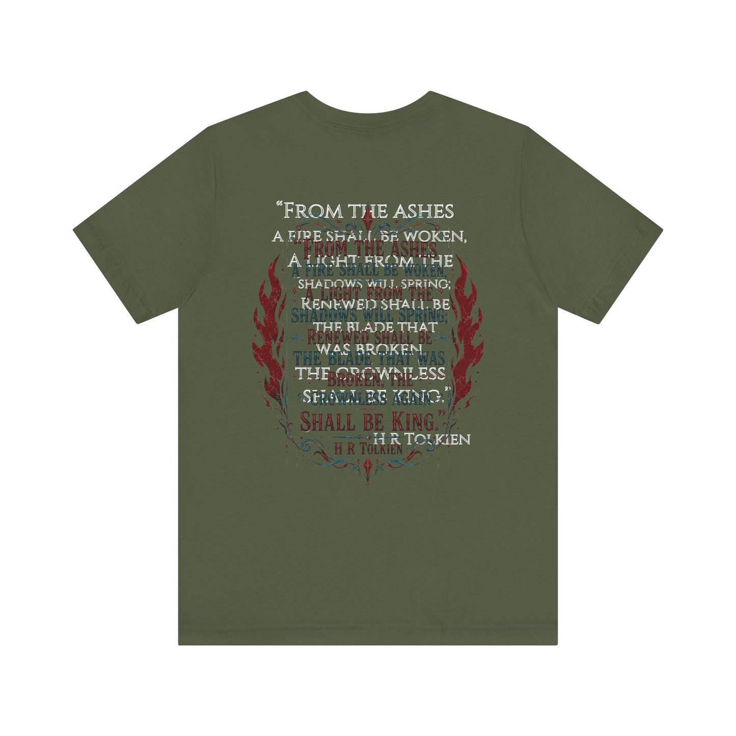 "Fraud Vitiates Everything" Cotton Tee celebrates American renewal and awakening with a the common man becoming king by Tolkien back.