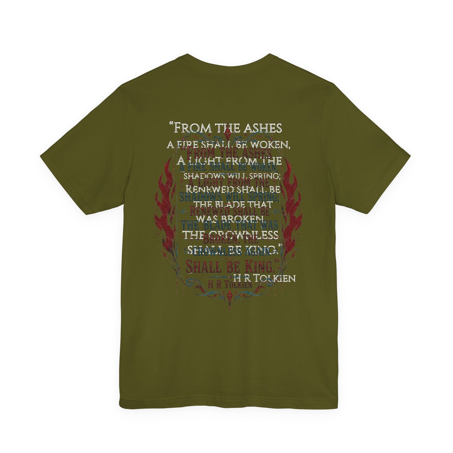 "Fraud Vitiates Everything"  Cotton Tee celebrates American renewal and awakening with a the common man becoming king by Tolkien  back.