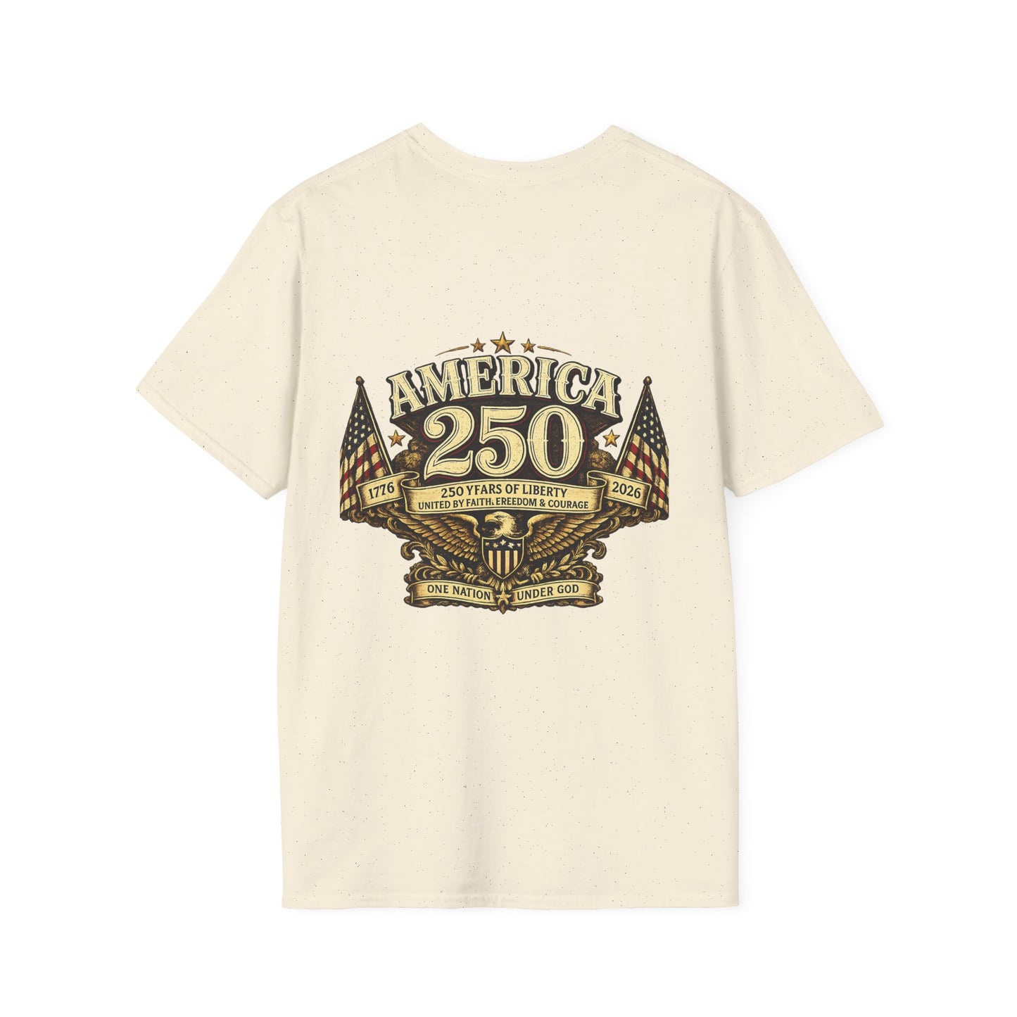 Graphic Tee – America 250 Year of the Horse | Vintage Gold Lunar New Year 100% Cotton T-Shirt
