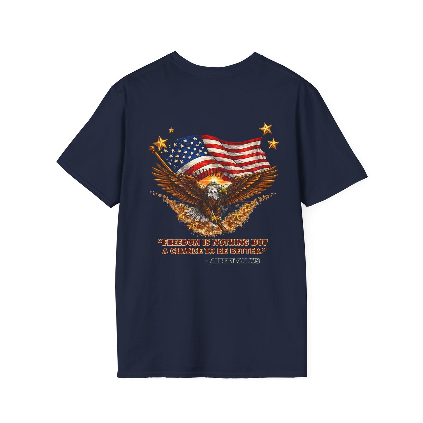 Patriotic Graphic Tee – Unapologetically American | Vintage Eagle 100% Cotton T-Shirt