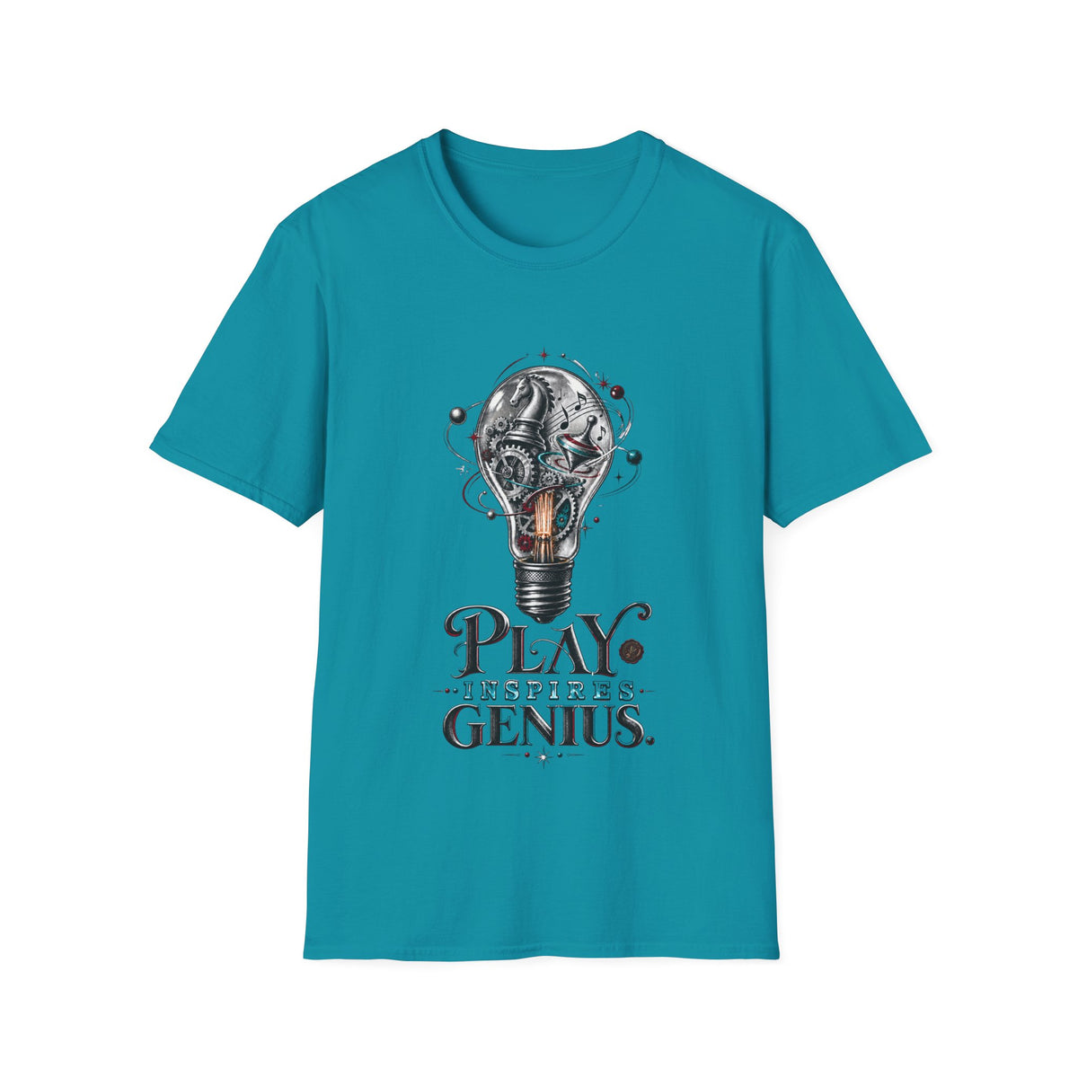 "Play Inspires Genius" Steampunk Lightbulb Graphic Tee