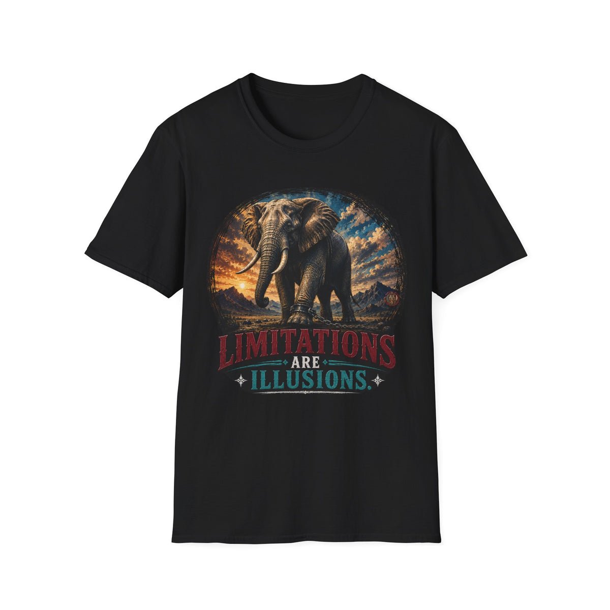 Elephant Graphic T-Shirt — 'Limitations Are Illusions' Inspirational Tee