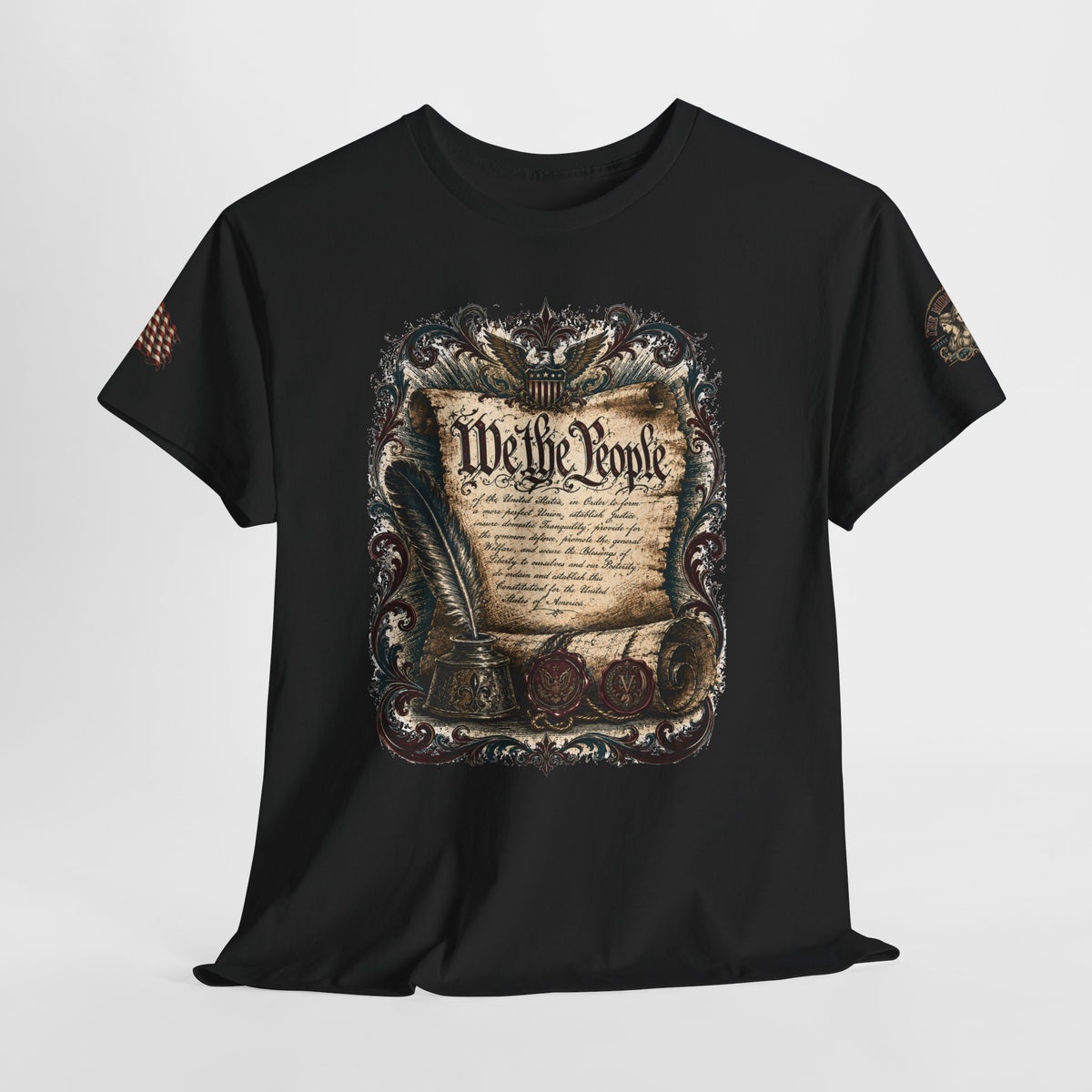 America 250 Vintage Style Constitution with Benjamin Franklin Quote Cotton Tee