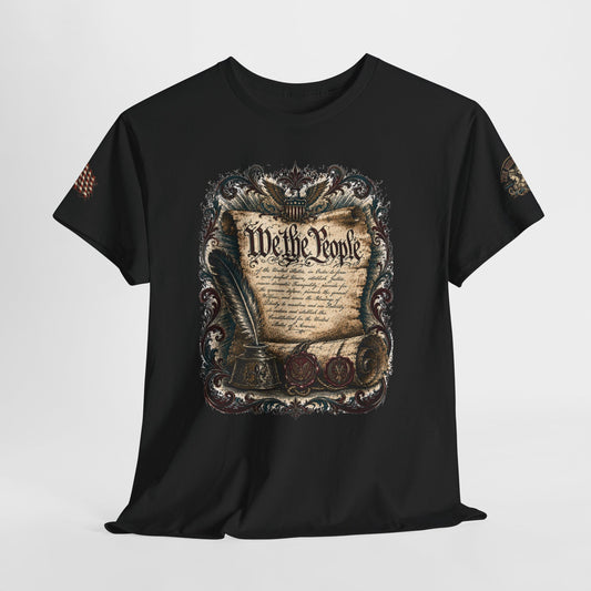 America 250 Vintage Style Constitution with Benjamin Franklin Quote Cotton Tee