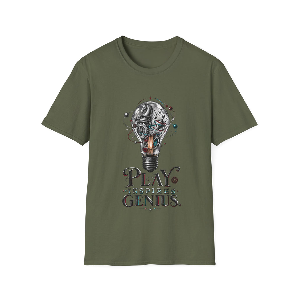 "Play Inspires Genius" Steampunk Lightbulb Graphic Tee