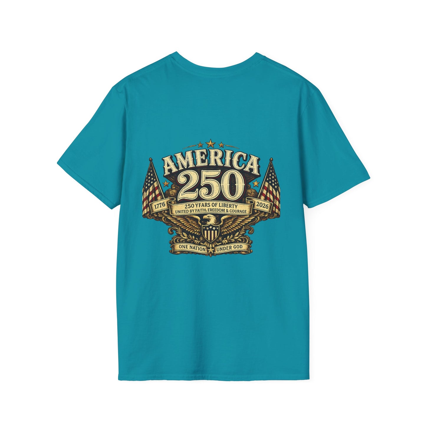 Graphic Tee – America 250 Year of the Horse | Vintage Gold Lunar New Year 100% Cotton T-Shirt