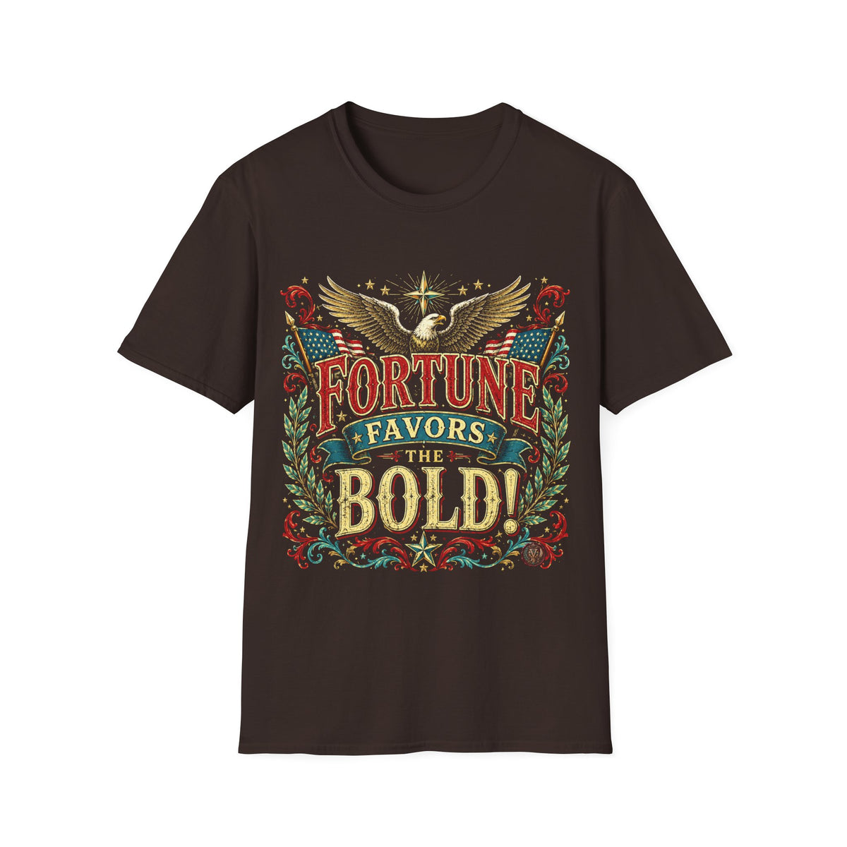 Fortune Favors the Bold T-Shirt — Vintage Eagle Graphic