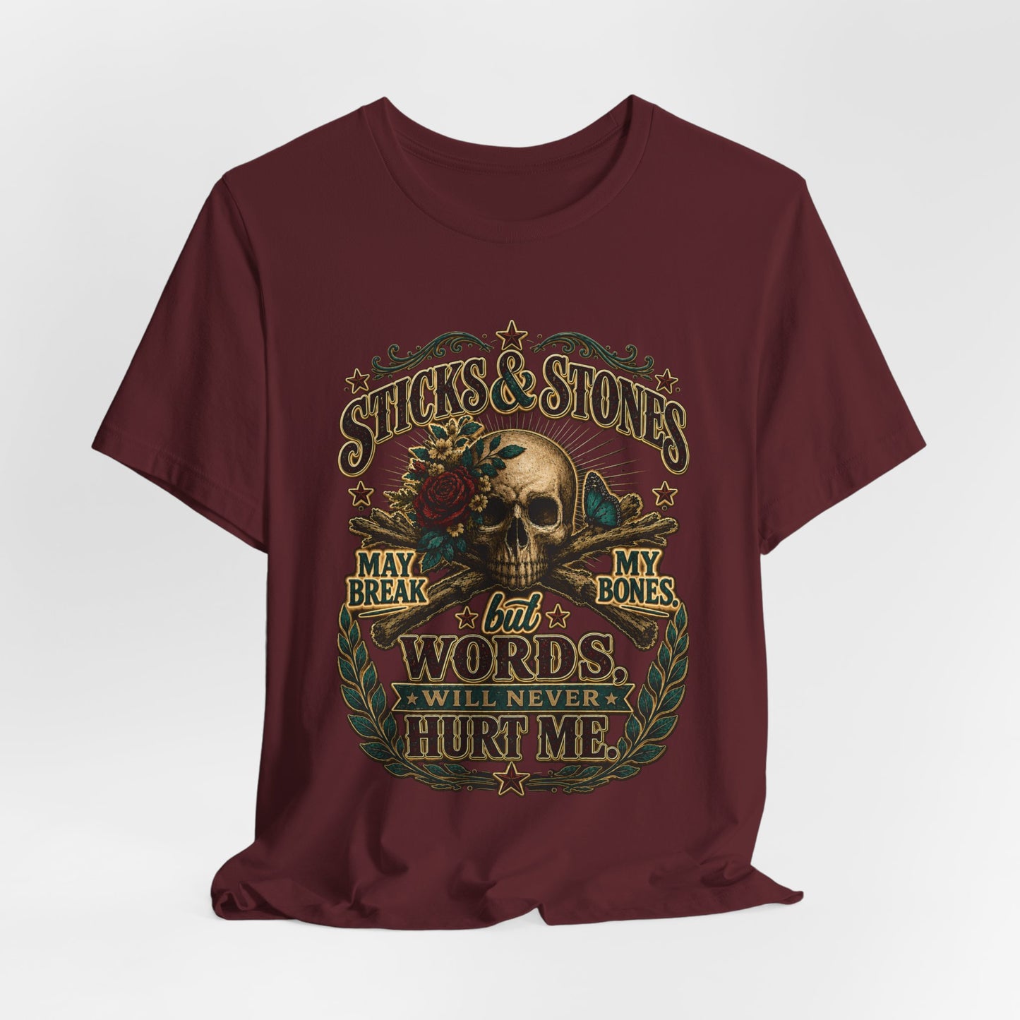 Graphic Tee – Sticks and Stones | Classic Children's Rhyme 100% Cotton T-Shirt
