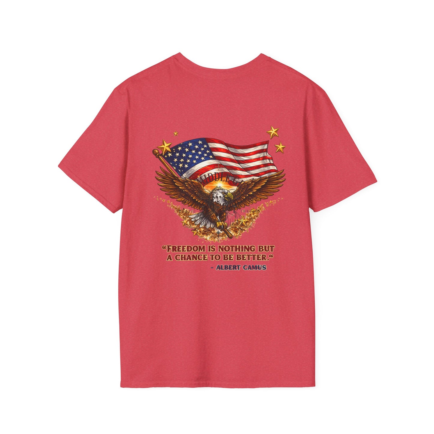 Patriotic Graphic Tee – Unapologetically American | Vintage Eagle 100% Cotton T-Shirt