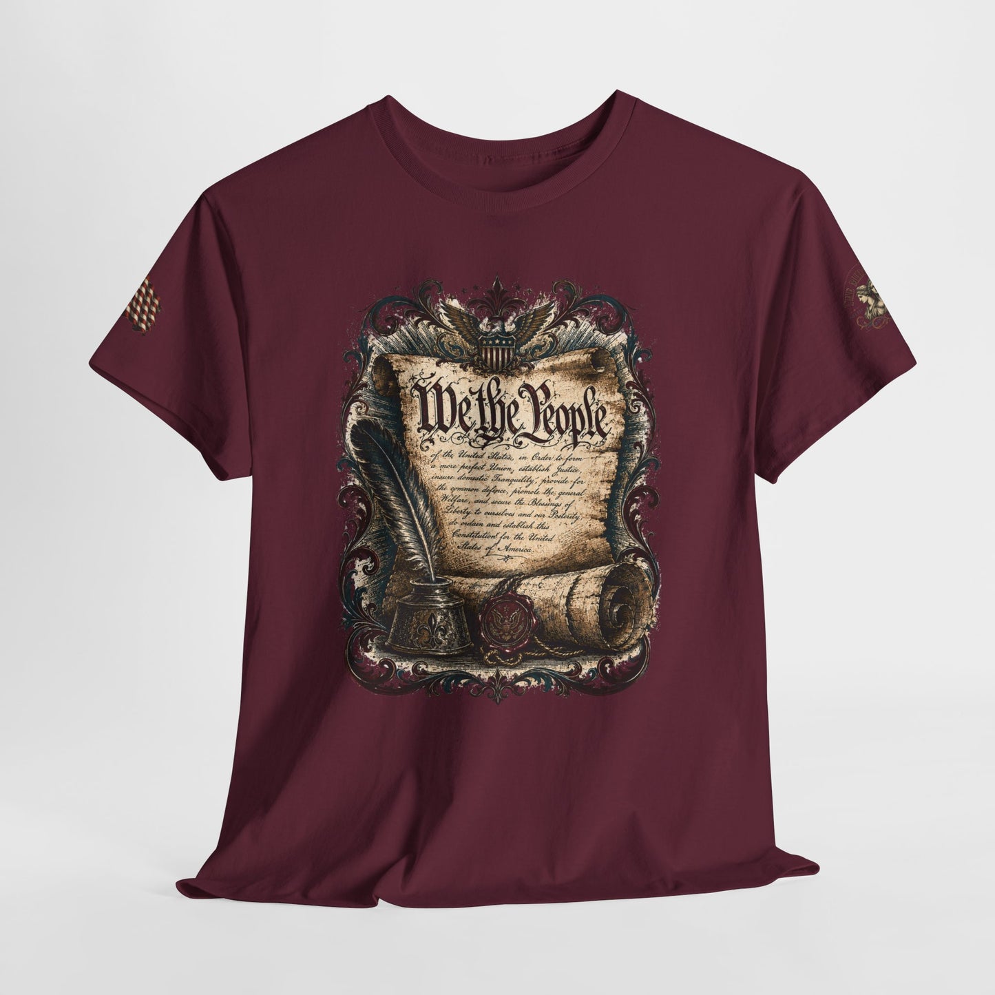 Patriotic Graphic Tee – America 250 Constitution & Benjamin Franklin Quote | 100% Cotton T-Shirt