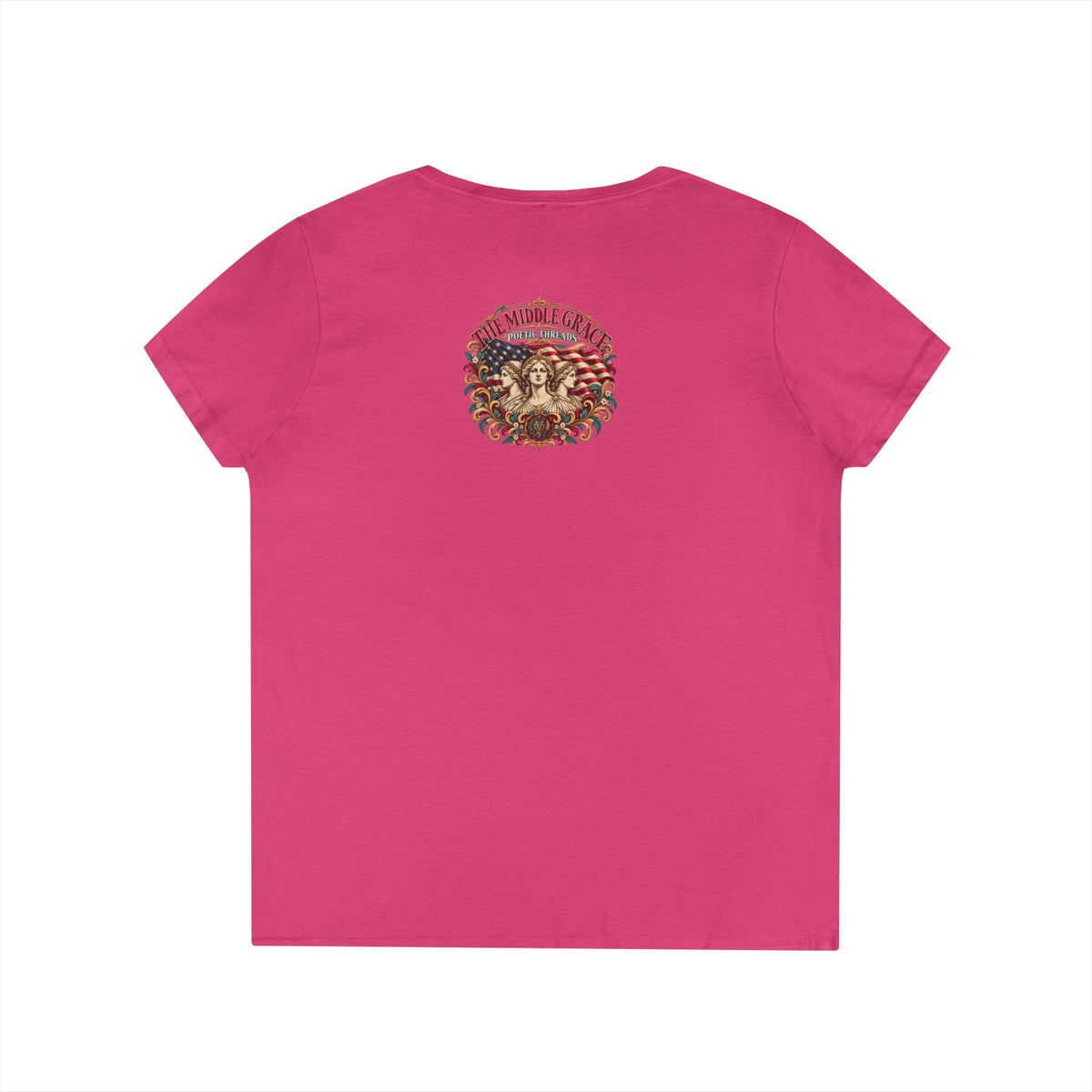 Ladies' V-Neck T-Shirt — Rustic Floral Western Graphic Tee with Inspirational Quote