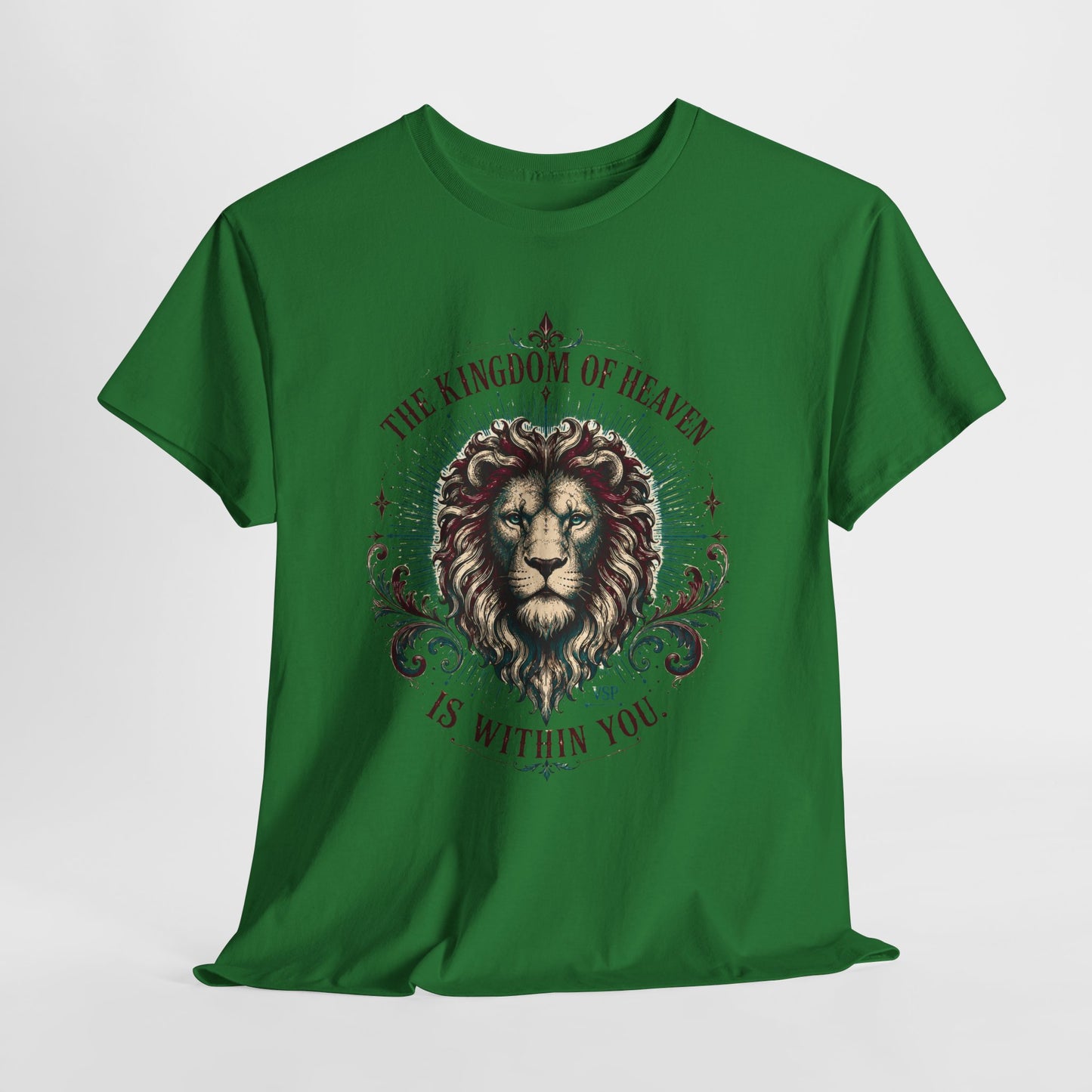 The Kingdom of Heaven is Within You- Inspirational Lion Design Cotton Tee