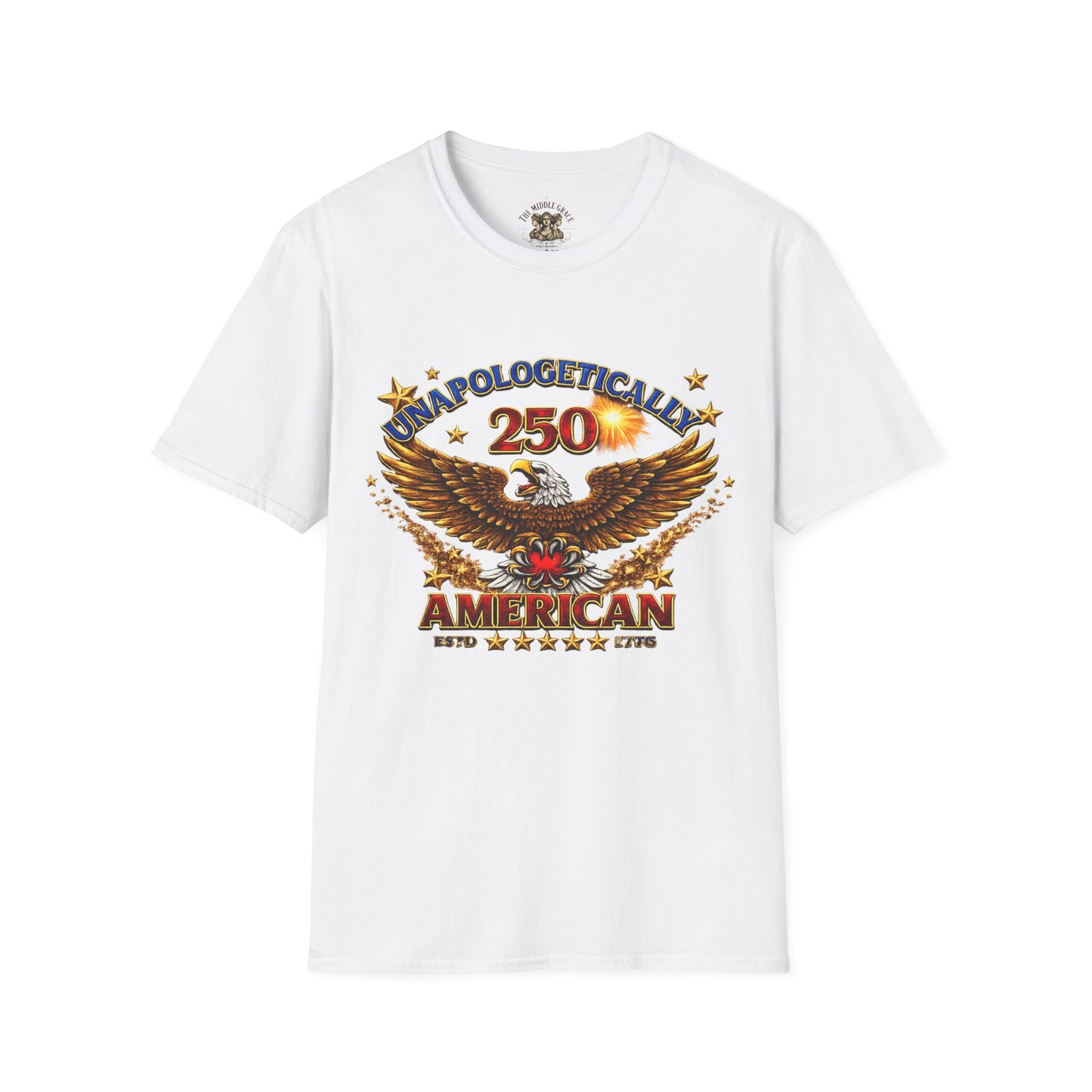Patriotic Graphic Tee – Unapologetically American | Vintage Eagle 100% Cotton T-Shirt