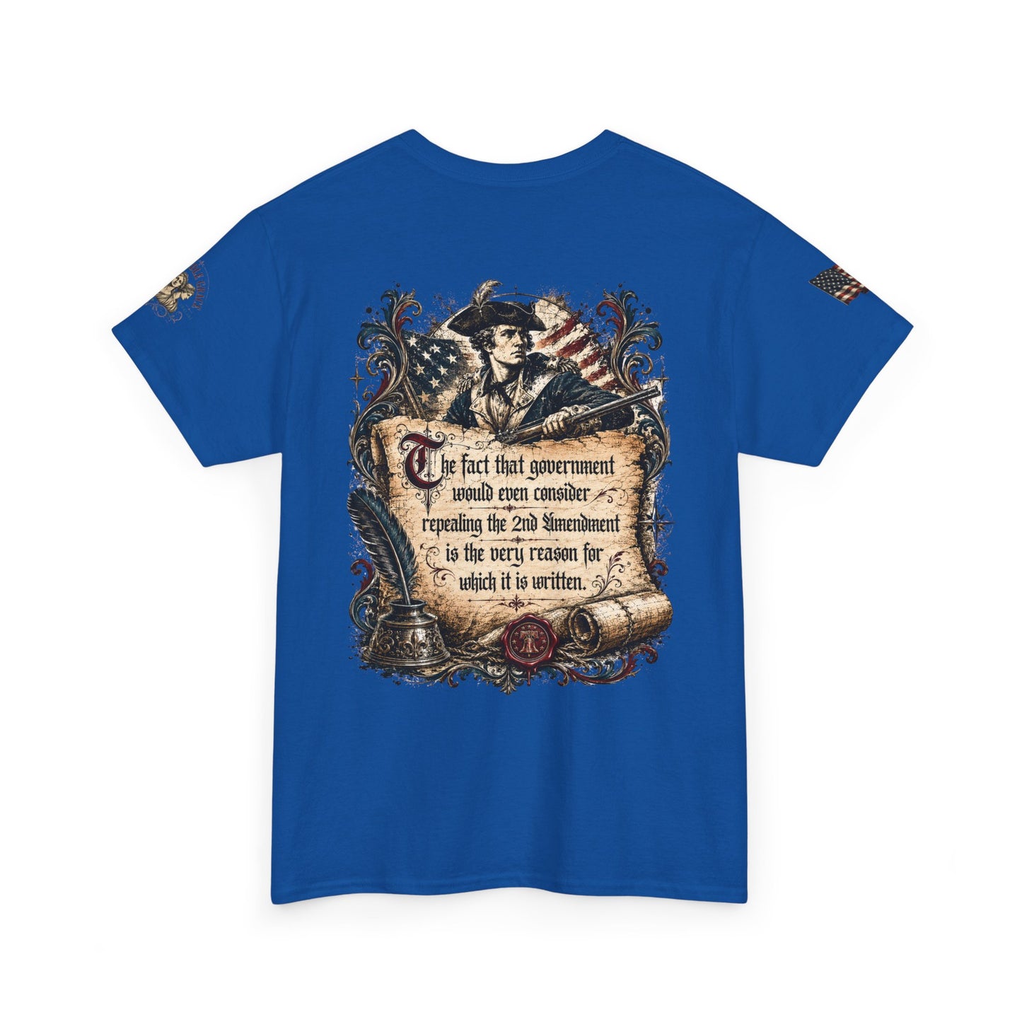 Patriotic Graphic Tee – America 250 2nd Amendment | Vintage Style 100% Cotton T-Shirt