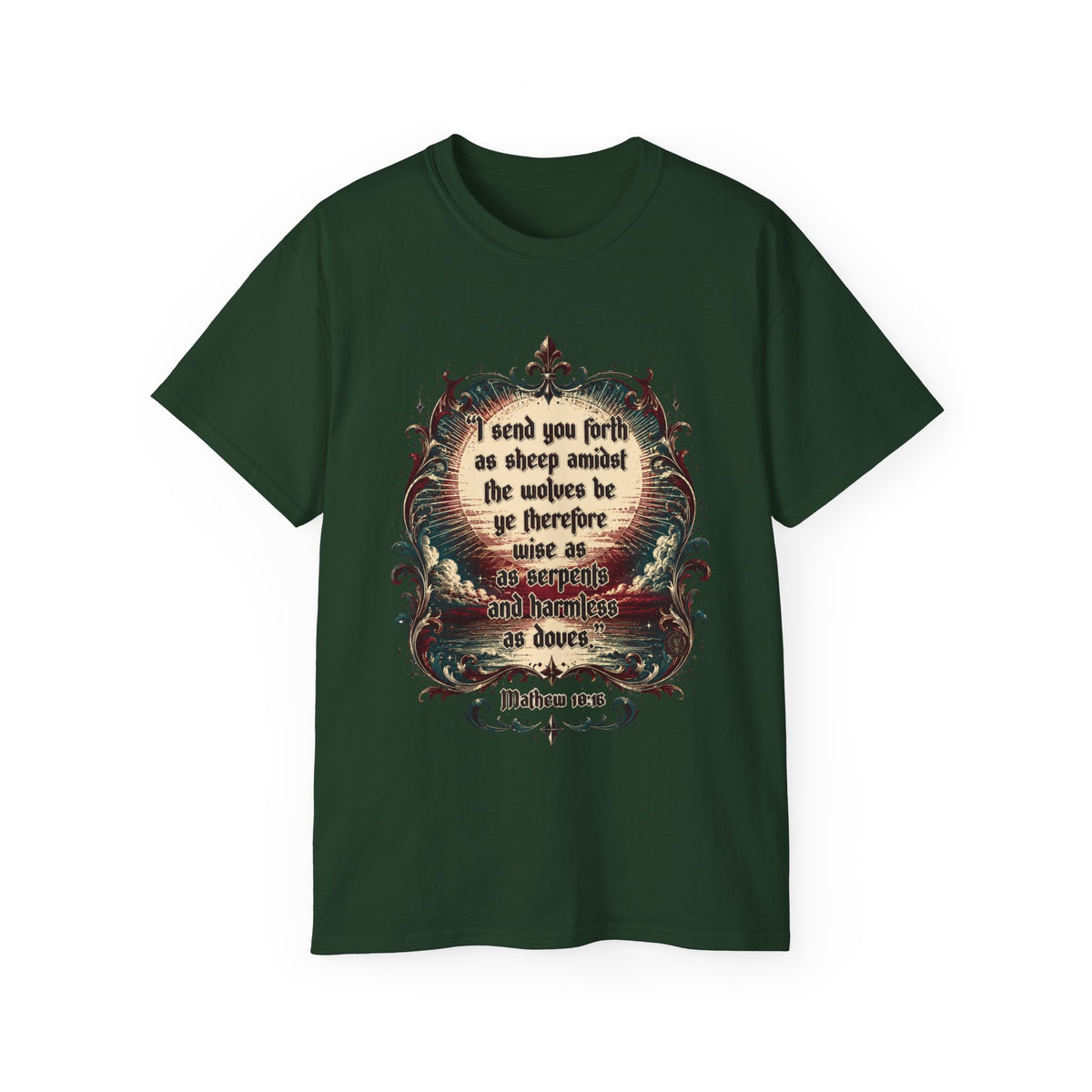 Matthew 10:16 Christian Scripture Tee — Vintage Dove Graphic