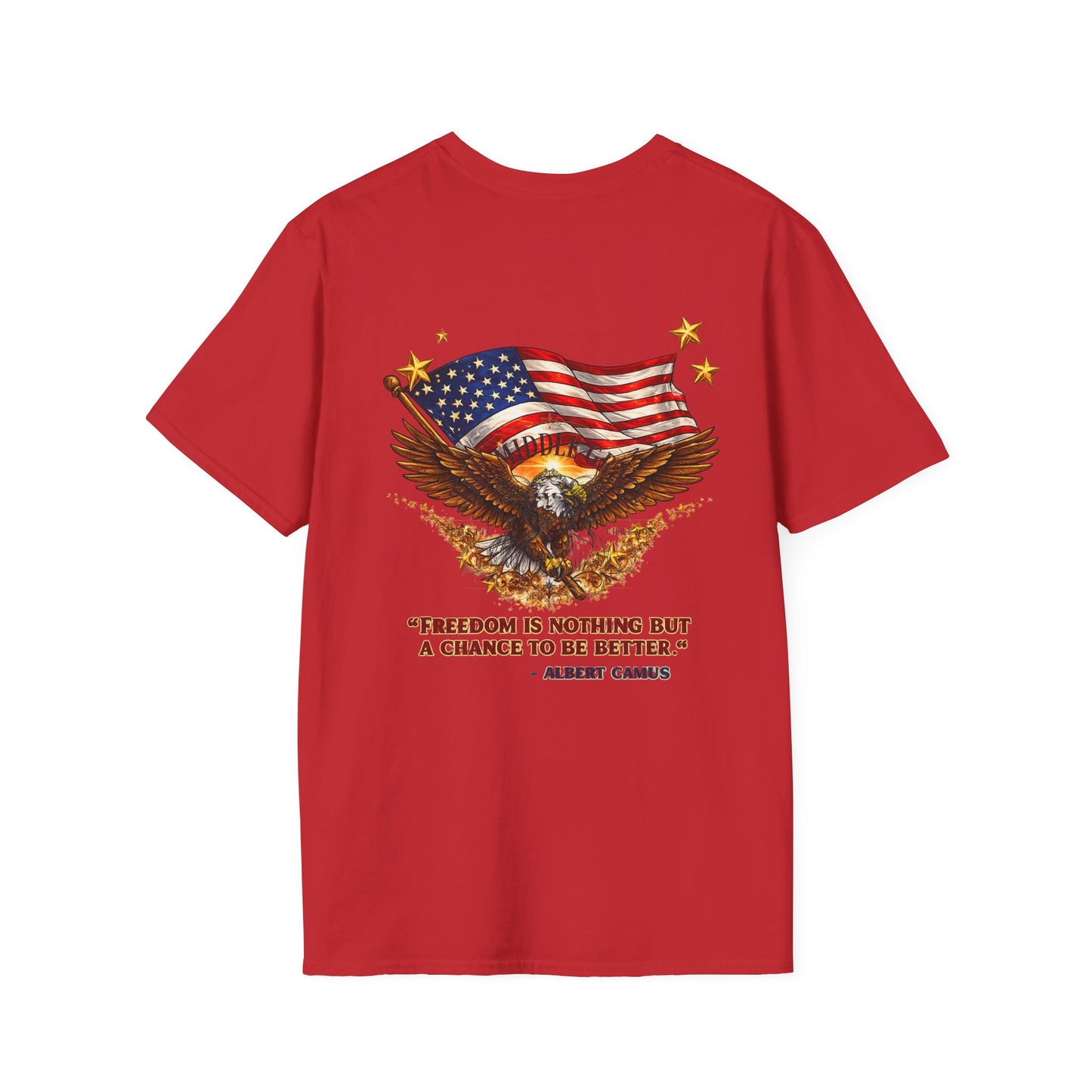 Patriotic Graphic Tee – Unapologetically American | Vintage Eagle 100% Cotton T-Shirt