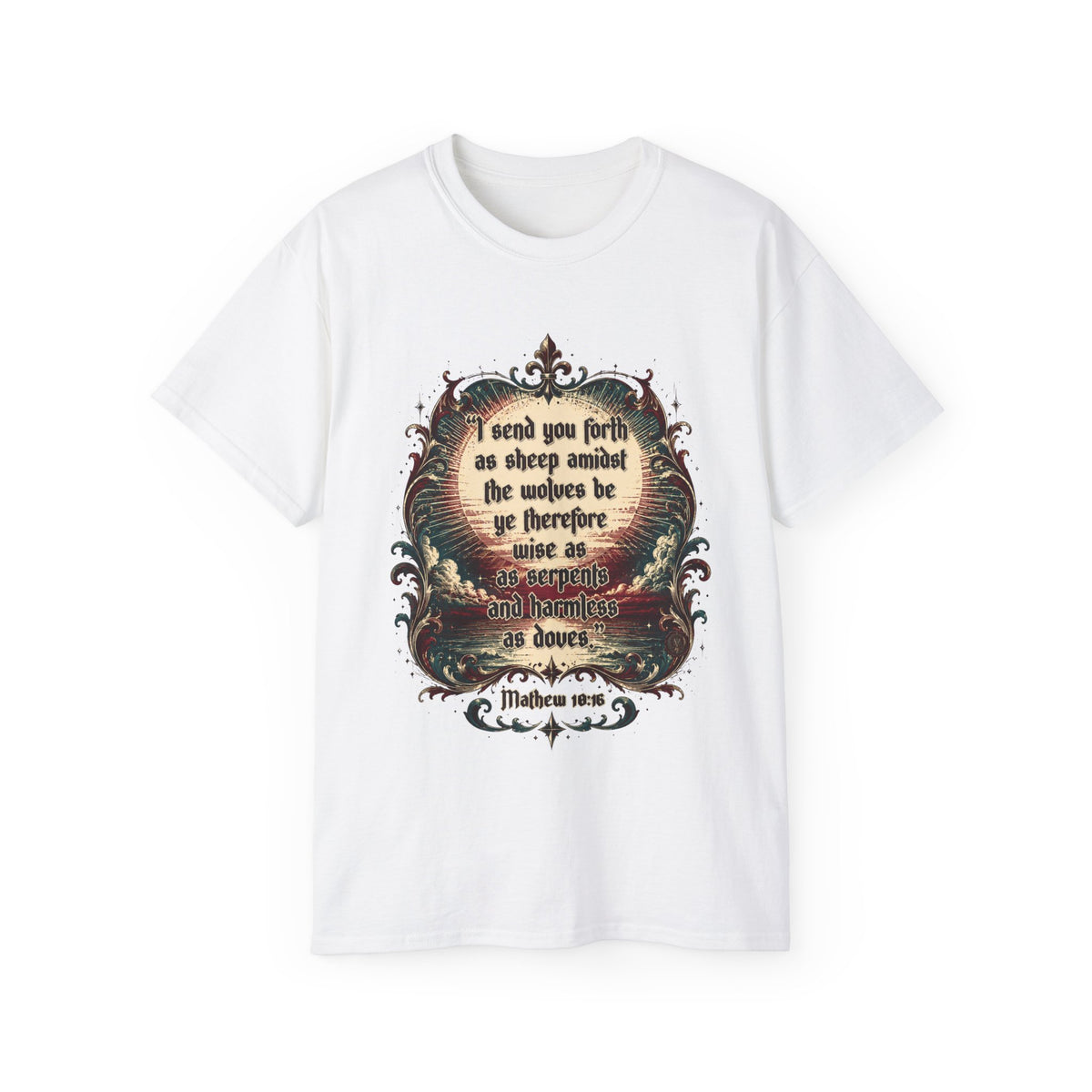 Matthew 10:16 Christian Scripture Tee — Vintage Dove Graphic
