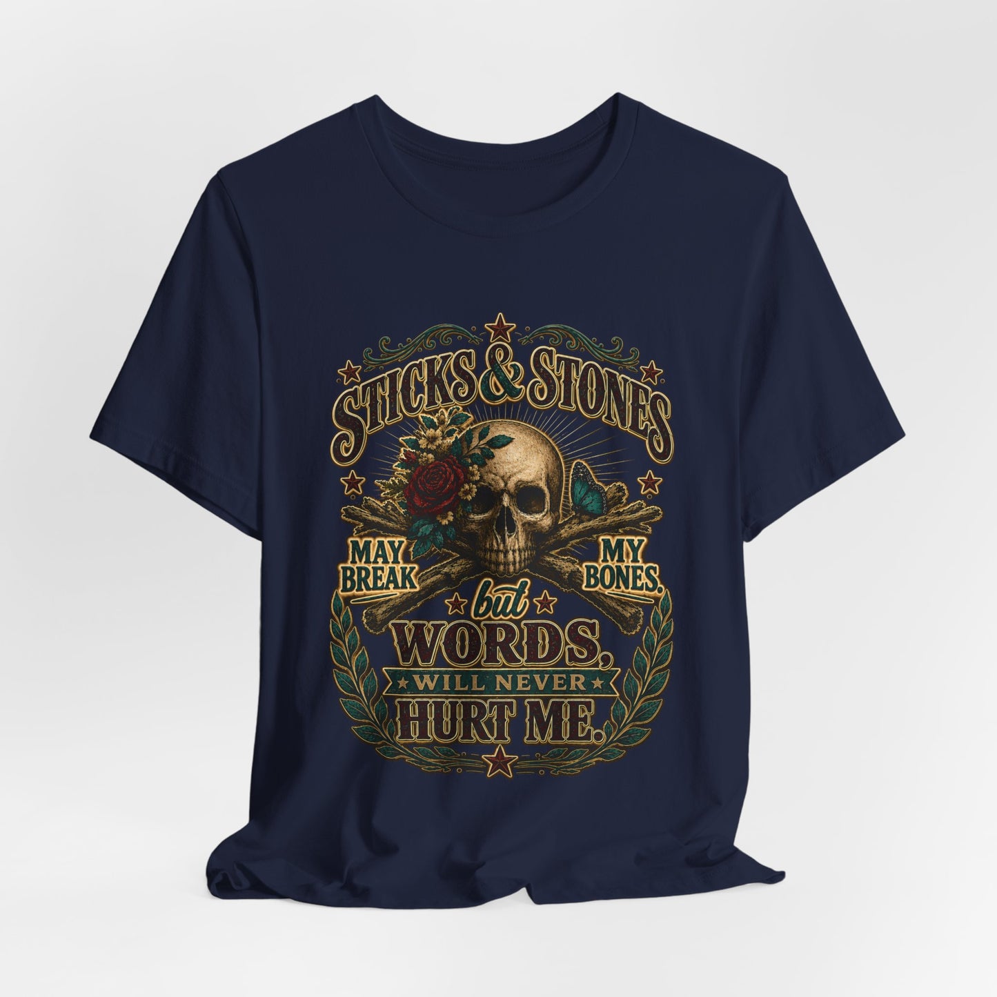 Graphic Tee – Sticks and Stones | Classic Children's Rhyme 100% Cotton T-Shirt
