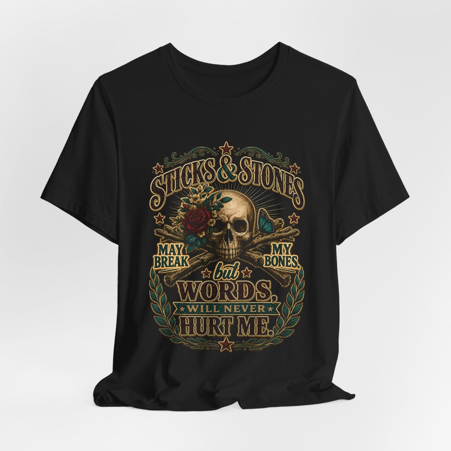 Graphic Tee – Sticks and Stones | Classic Children's Rhyme 100% Cotton T-Shirt