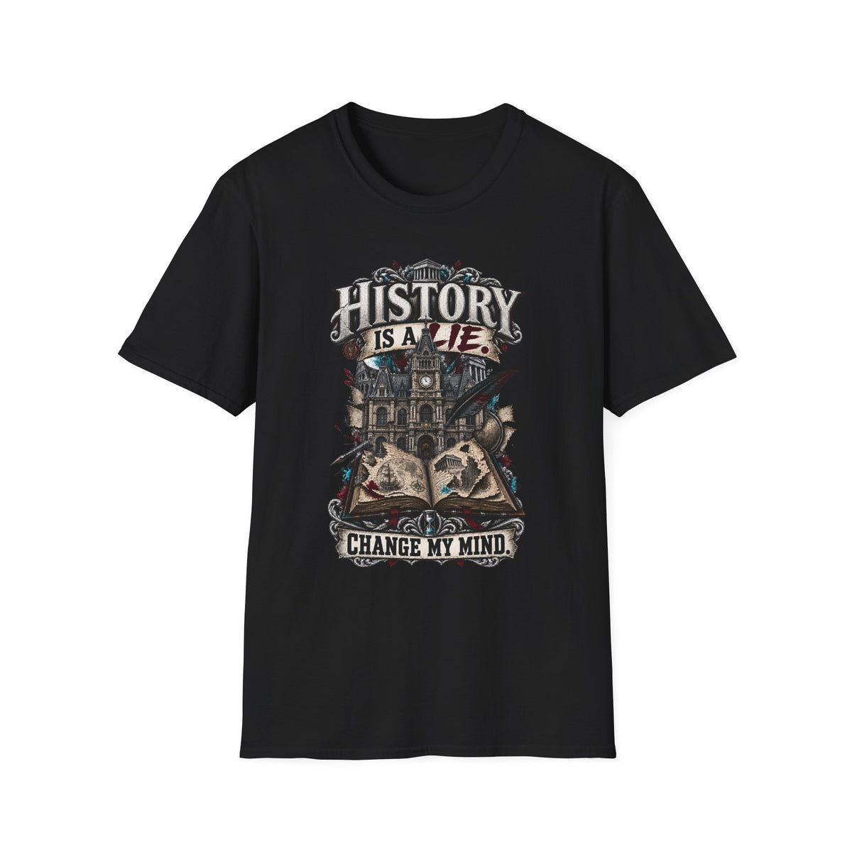 History Is a Lie T‑Shirt — Conspiracy Vintage Graphic Tee