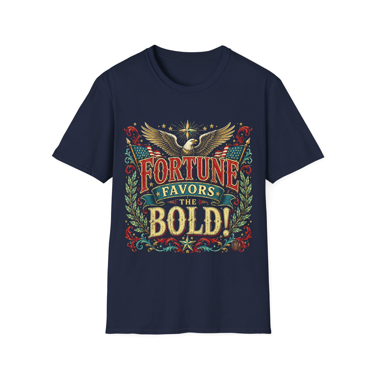 Fortune Favors the Bold T-Shirt — Vintage Eagle Graphic