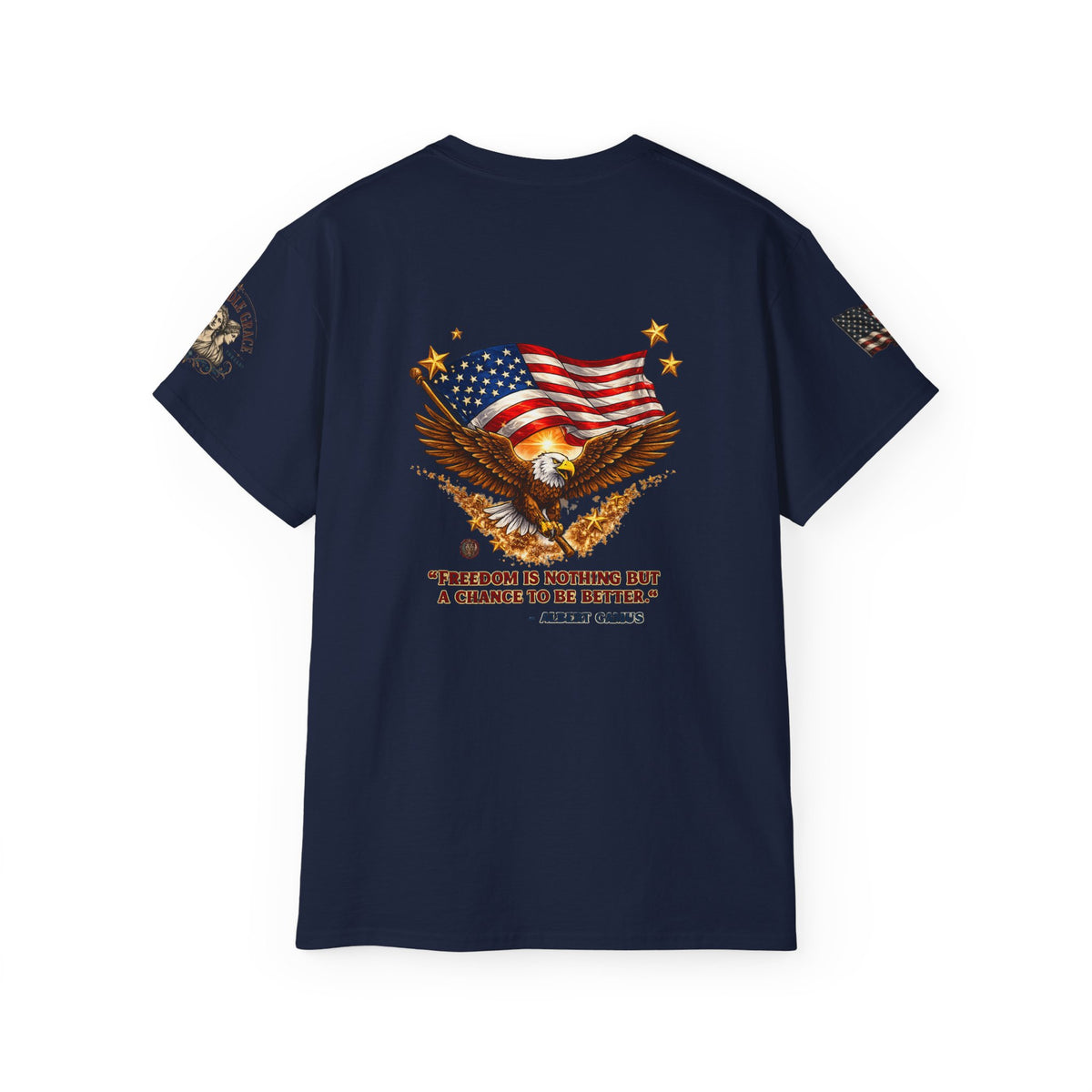 Unapologetically American Eagle Tee — '250 American' Patriotic Flag T‑Shirt