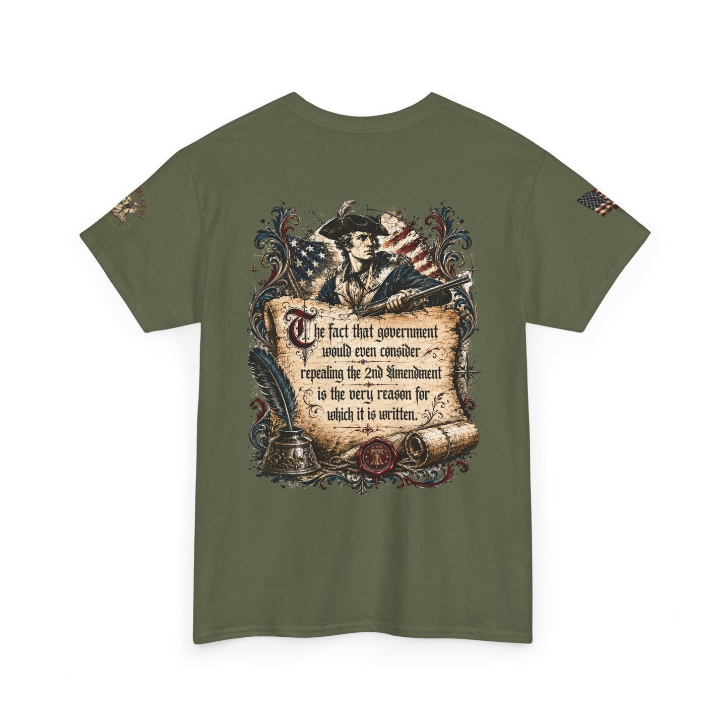 Patriotic Graphic Tee – America 250 2nd Amendment | Vintage Style 100% Cotton T-Shirt