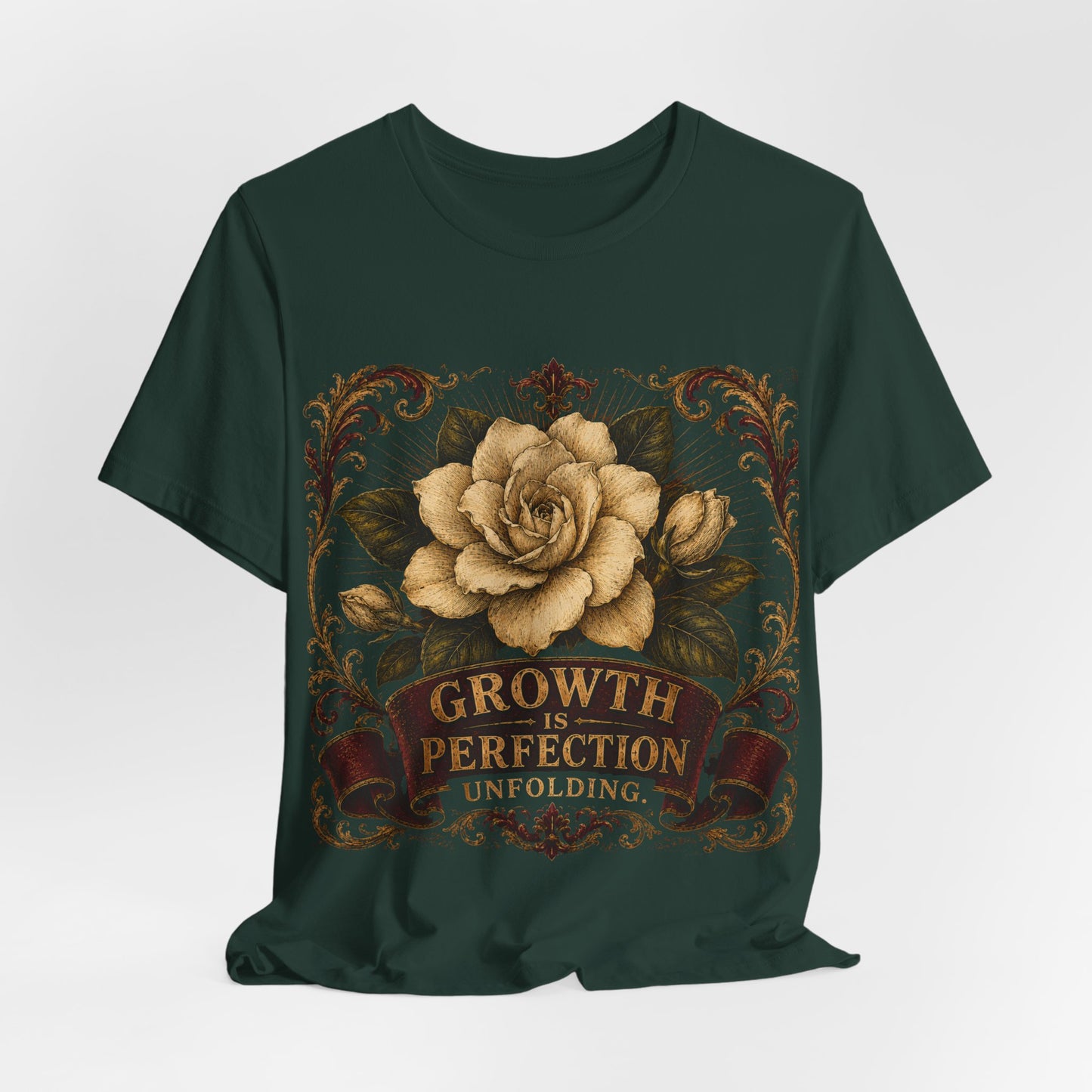 "Growth is... Perfection Unfolding" Cotton T-shirt.
