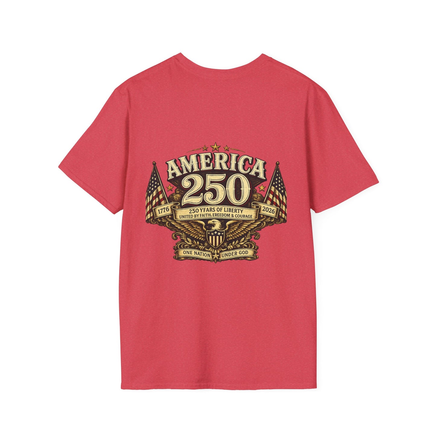 Graphic Tee – America 250 Year of the Horse | Vintage Gold Lunar New Year 100% Cotton T-Shirt