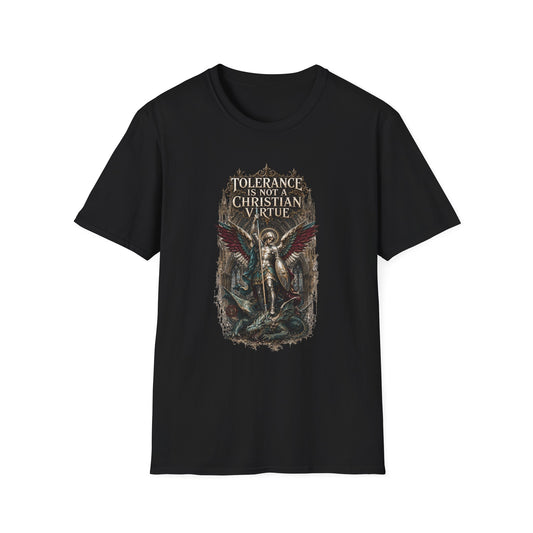 "Tolerance Is Not a Christian Virtue" Gothic Angel Graphic T-Shirt