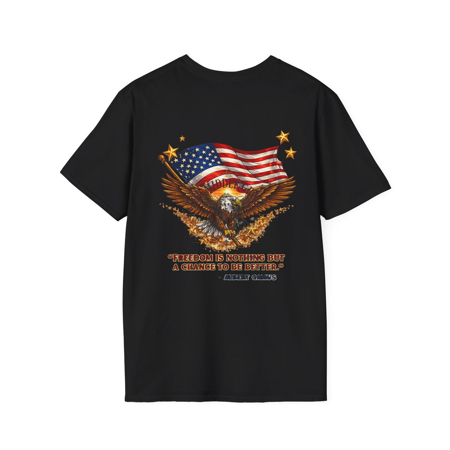 Patriotic Graphic Tee – Unapologetically American | Vintage Eagle 100% Cotton T-Shirt