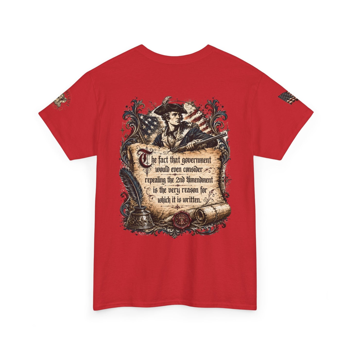 Patriotic Graphic Tee – America 250 2nd Amendment | Vintage Style 100% Cotton T-Shirt