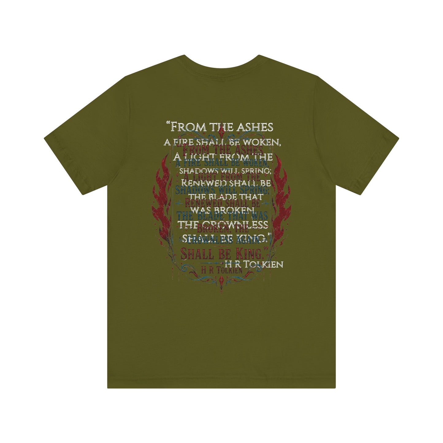 "Fraud Vitiates Everything"  Cotton Tee celebrates American renewal and awakening with a the common man becoming king by Tolkien  back.