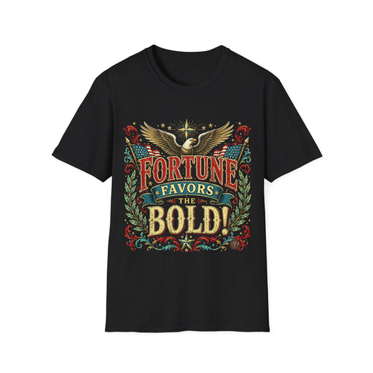 Fortune Favors the Bold T-Shirt — Vintage Eagle Graphic