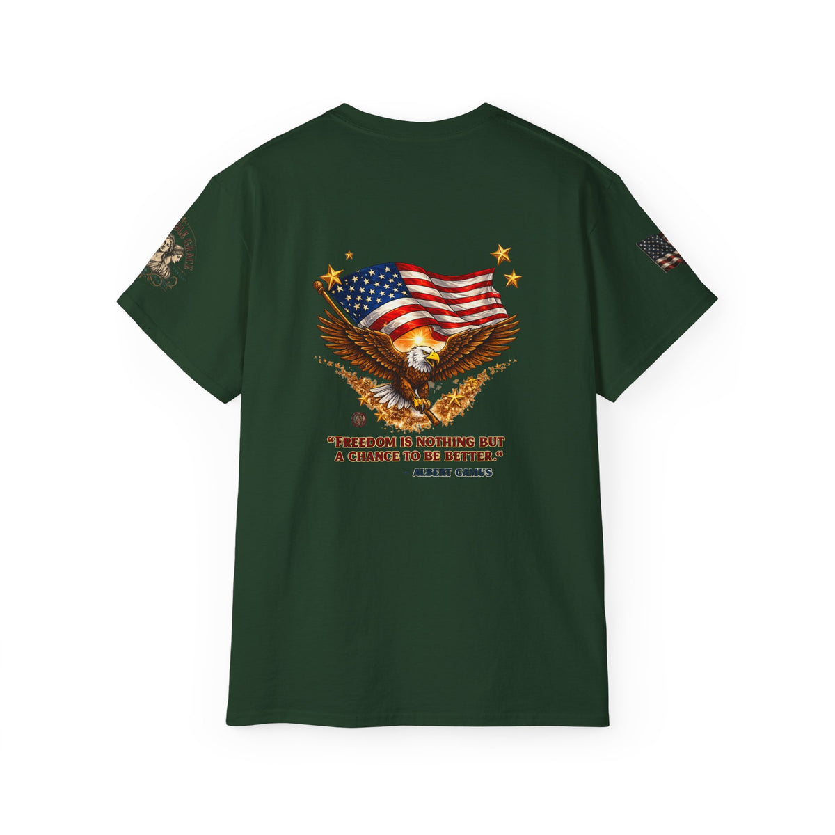 Unapologetically American Eagle Tee — '250 American' Patriotic Flag T‑Shirt