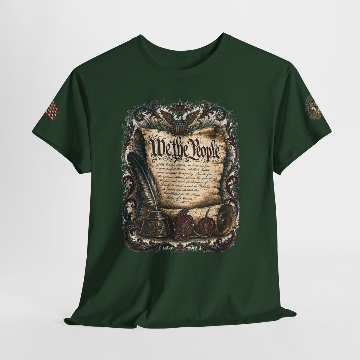 America 250 Vintage Style Constitution with Benjamin Franklin Quote Cotton Tee