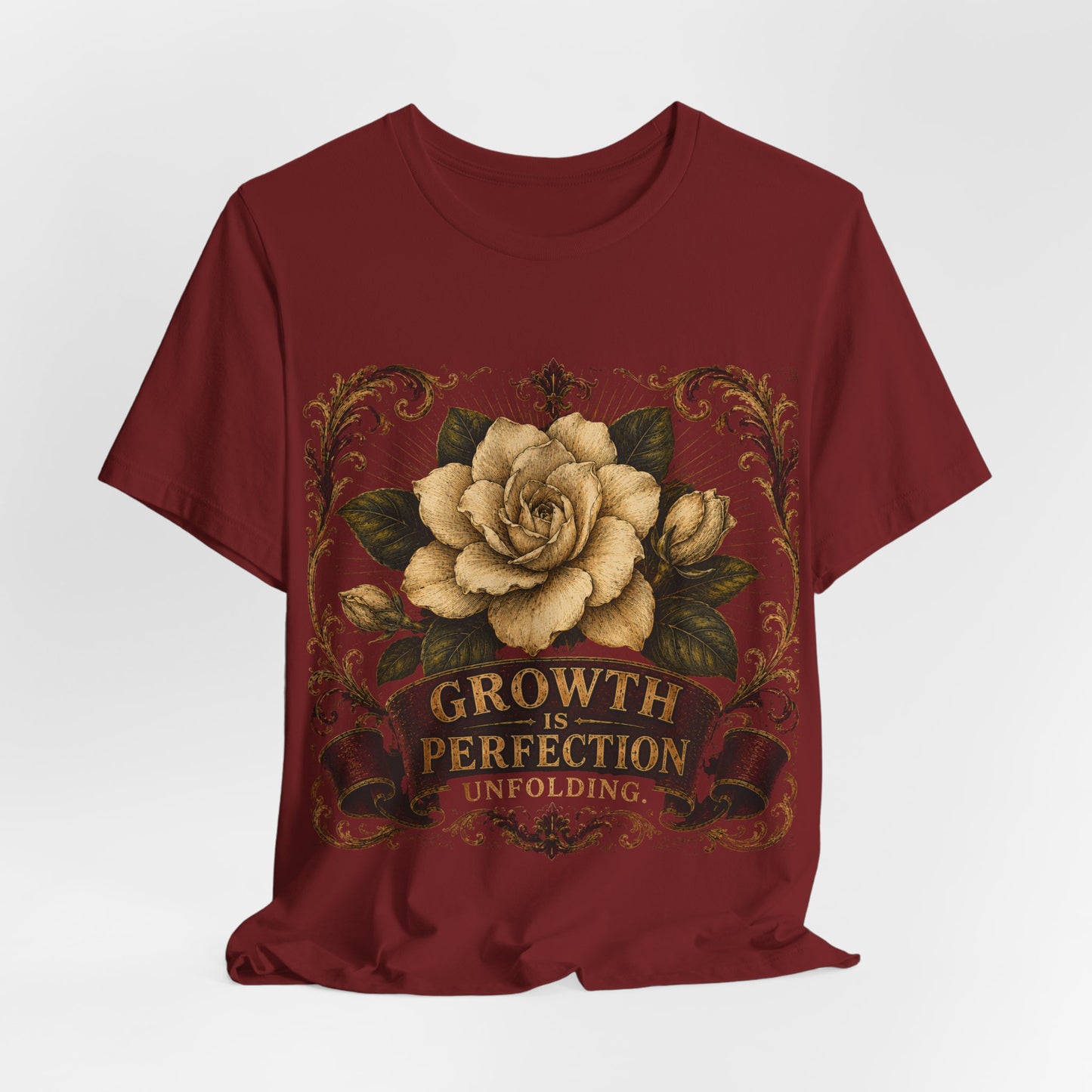 "Growth is... Perfection Unfolding" Cotton T-shirt.