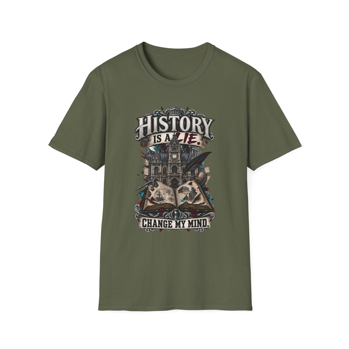 History Is a Lie T‑Shirt — Conspiracy Vintage Graphic Tee