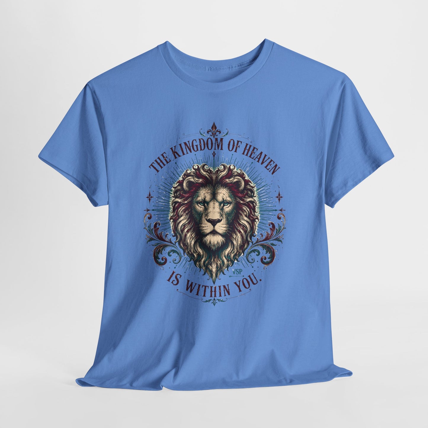 The Kingdom of Heaven is Within You- Inspirational Lion Design Cotton Tee