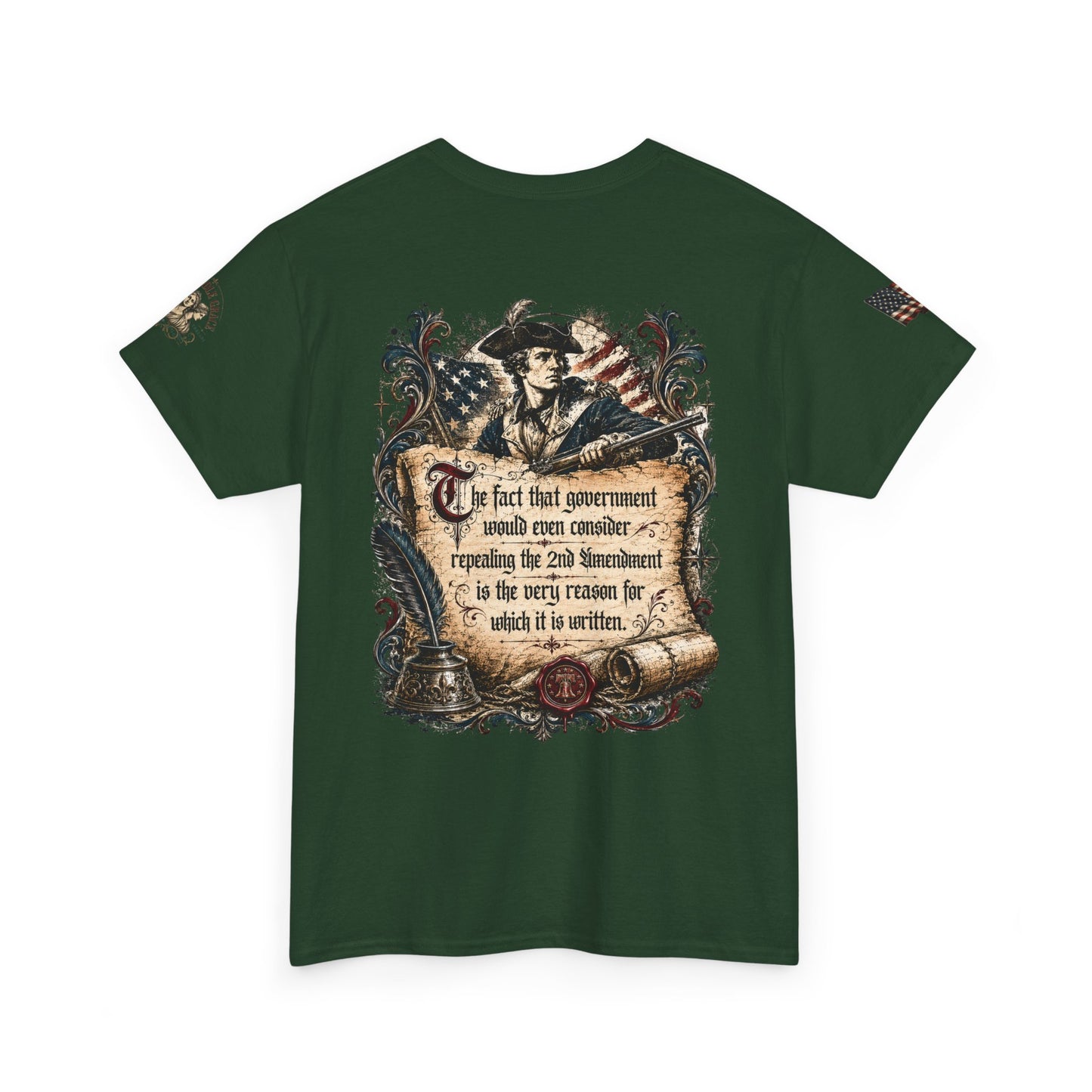 Patriotic Graphic Tee – America 250 2nd Amendment | Vintage Style 100% Cotton T-Shirt