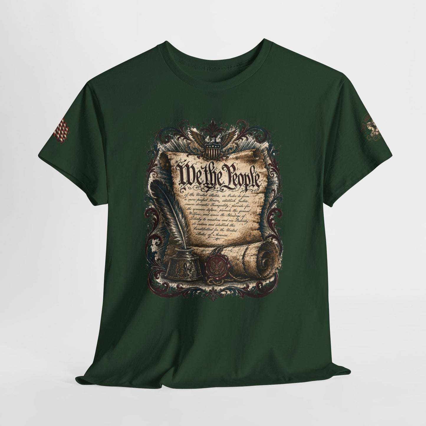 Patriotic Graphic Tee – America 250 Constitution & Benjamin Franklin Quote | 100% Cotton T-Shirt