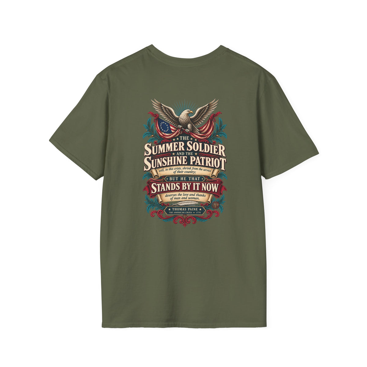 "These Are the Times That Try Men’s Souls" Thomas Paine Vintage Floral T-shirt