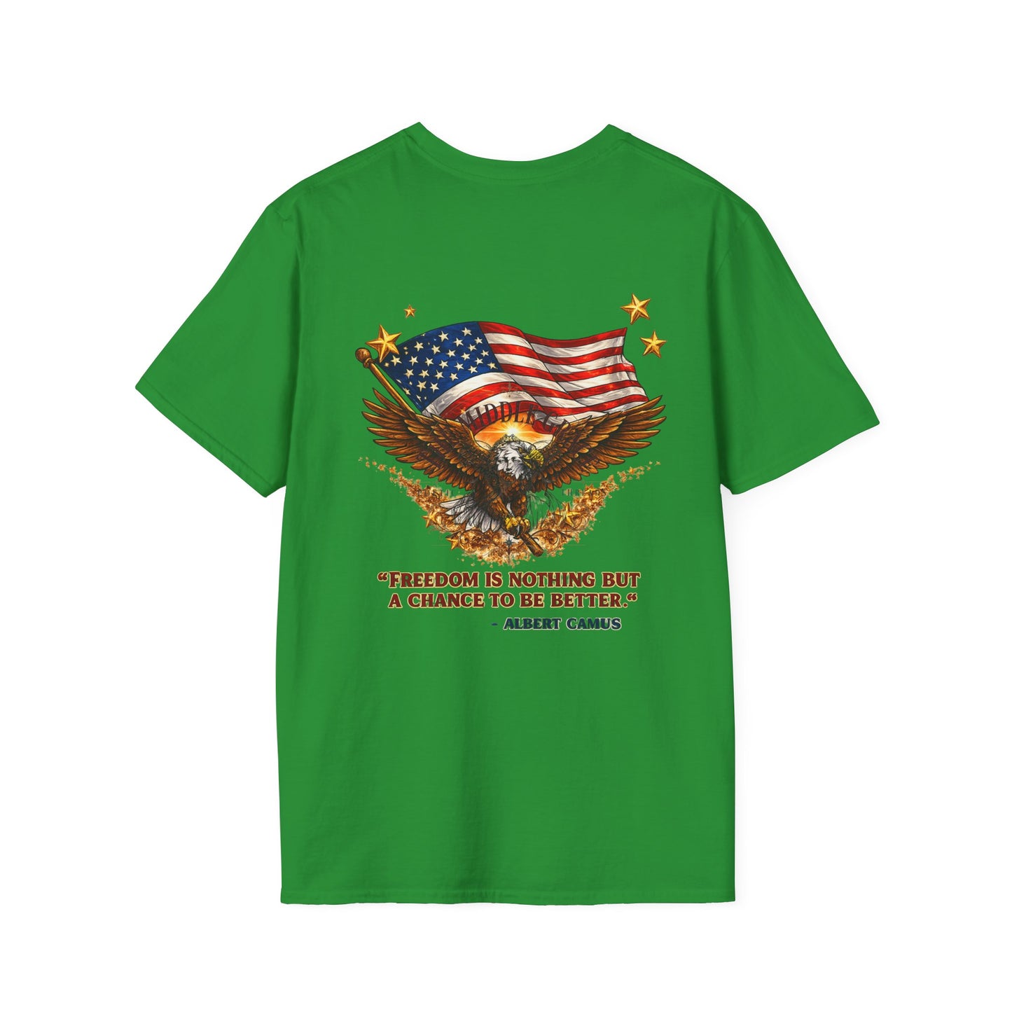 Patriotic Graphic Tee – Unapologetically American | Vintage Eagle 100% Cotton T-Shirt